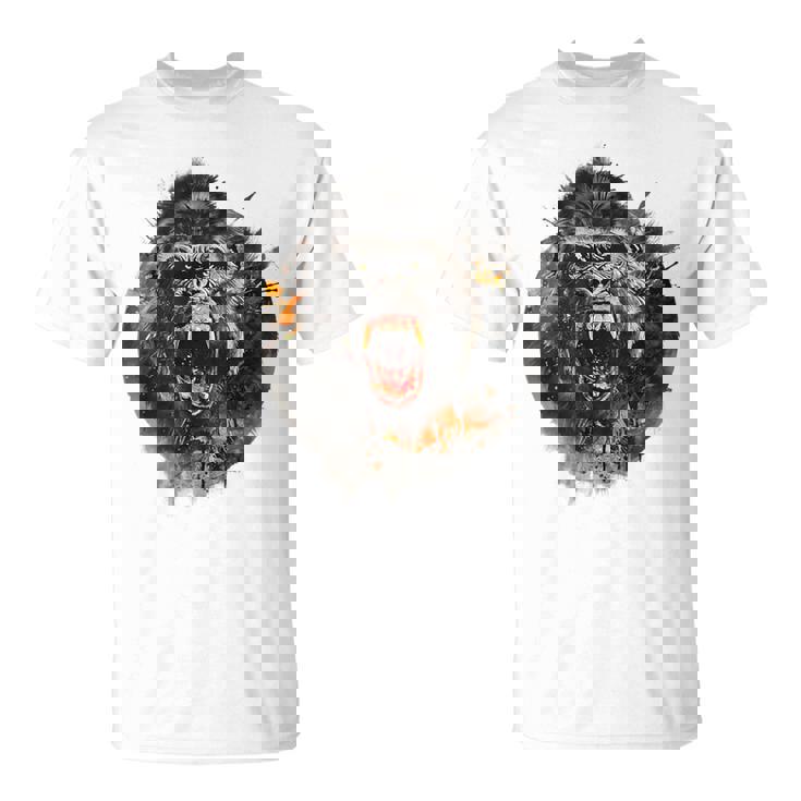 モンキー ゴリラ シルバーバック アニマル スプラッシュ グラフィティ アート Tシャツ