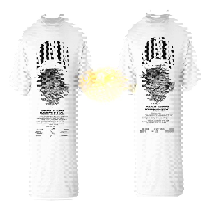 ヤマアラシ フグ 魚飼い モダンストリートウェア Tシャツ