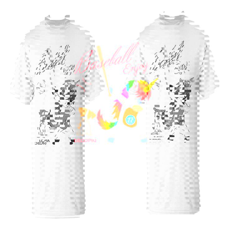 ユニコーン 野球 デコピン 長袖tシャツ Tシャツ