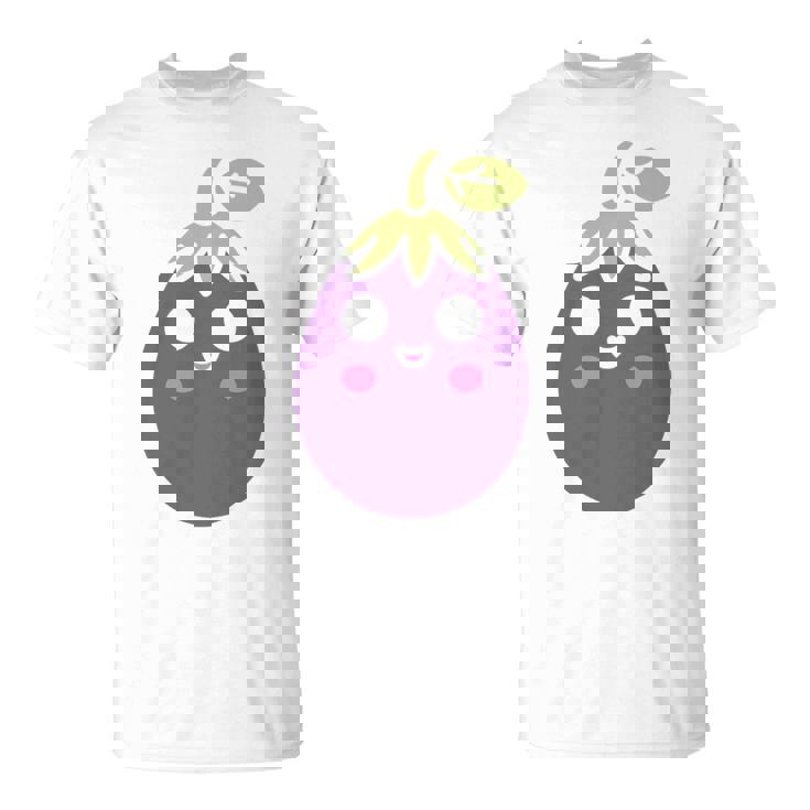 ユーモアフードナスのシンプルなナス 長袖tシャツ Tシャツ