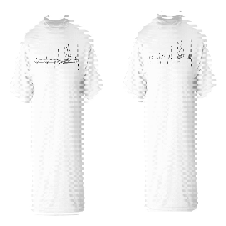 ヨットのハートビートグラフィック Tシャツ