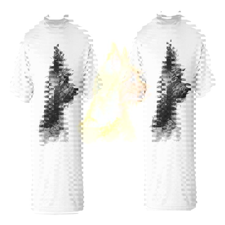 ヨークシャーテリア 犬 モチーフ ペット アートワーク ヨークシャーテリア Tシャツ