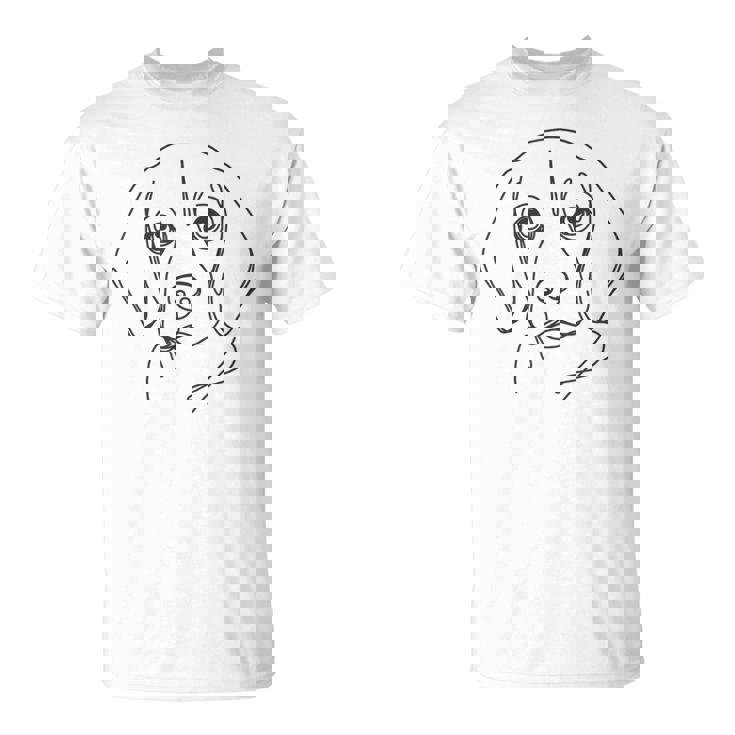 ラインアートお父さんママ犬-ビーグル Tシャツ