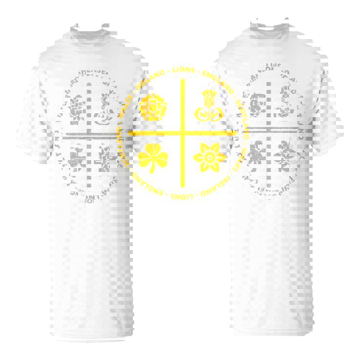 ラグビーライオンズ アイルランド イングランド ウェールズ スコットランド アイコン ゴールド Tシャツ