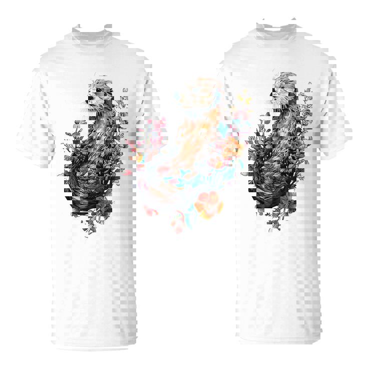 ラッコ フローラルアクセント Tシャツ