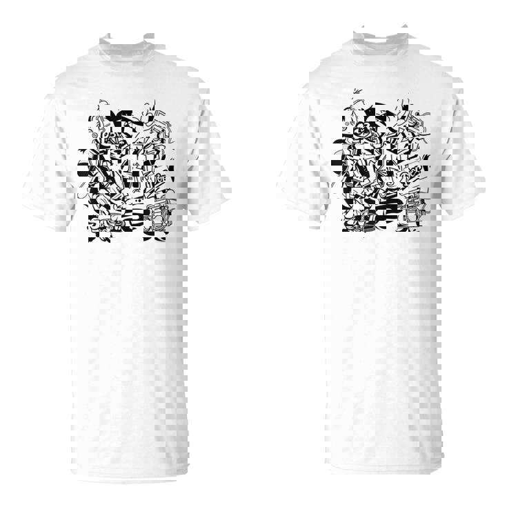 ラップオールドスクールヒップホップグラフィティtシャツとストリートダンス Tシャツ