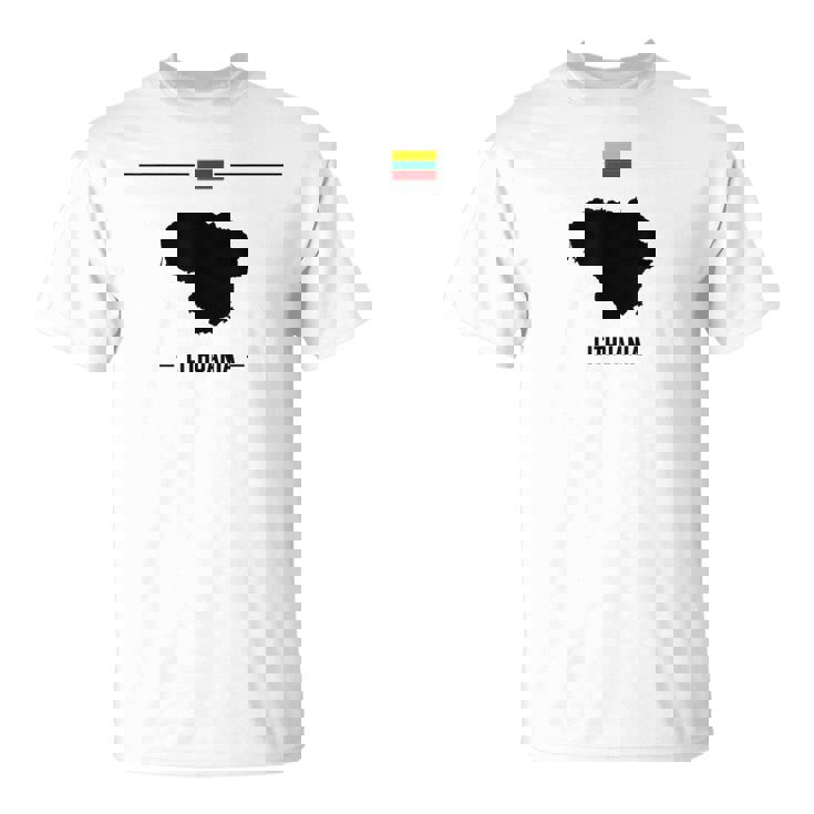 リトアニアの国旗、地図と国名リトアニア。 Tシャツ