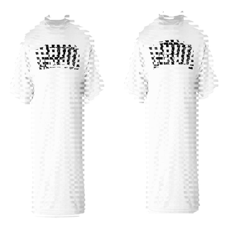 リバプール イギリス ヴィンテージ ブラック テキスト アパレル Tシャツ