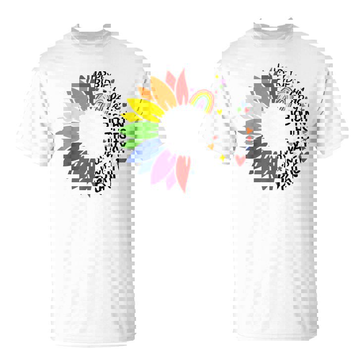 レインボー ヒマワリ ハッピー プライド Tシャツ