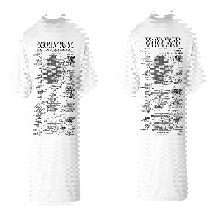 レコードプレーヤー ヴィンテージ 特許 Dj ターンテーブル 蓄音機 Tシャツ