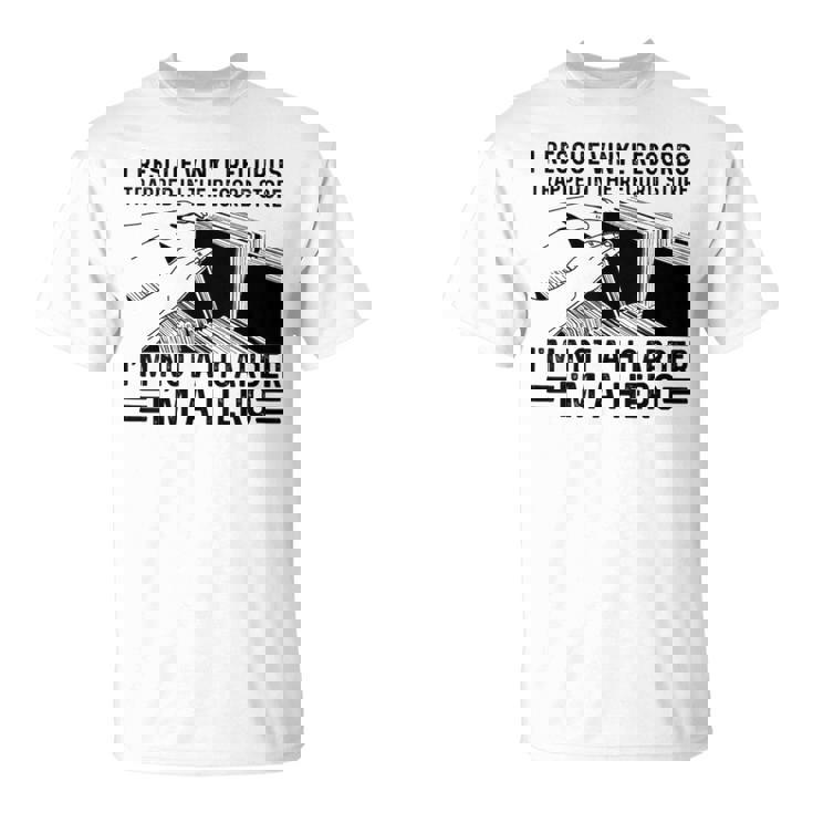 レコード屋に閉じ込められたビニールレコードを救出する Tシャツ