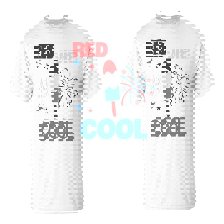 レッド ホワイト クールなアメリカ国旗 アイスキャンディー 面白い 7月4日 長袖tシャツ Tシャツ