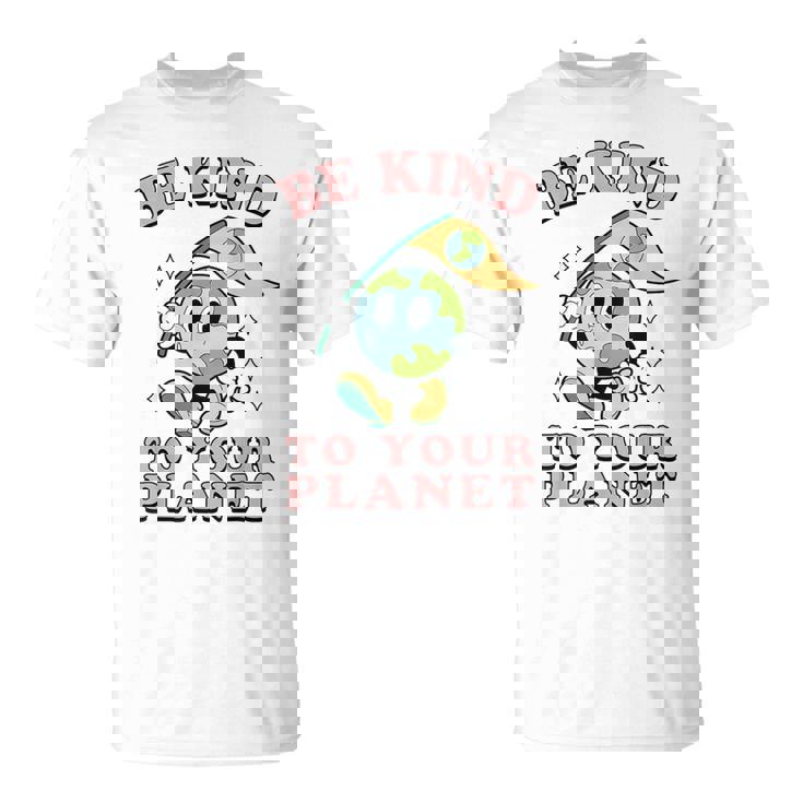 レトロ グルービー Be Kind To Your Planet Earth Day 70年代 80年代 4月 Tシャツ