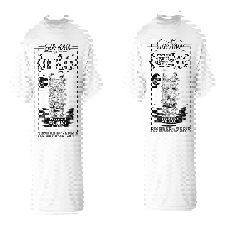 レトロ ケアンテリア コーヒー 面白い 犬 ママ コーヒー愛好家 Tシャツ