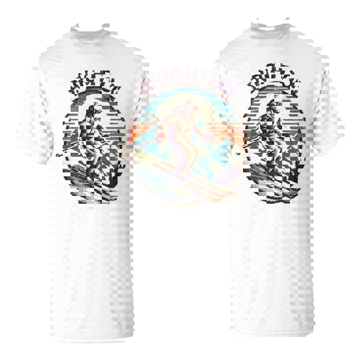 レトロ ヴィンテージ ブライトン ユタ スキー リゾート ウィンタースキー 長袖tシャツ Tシャツ