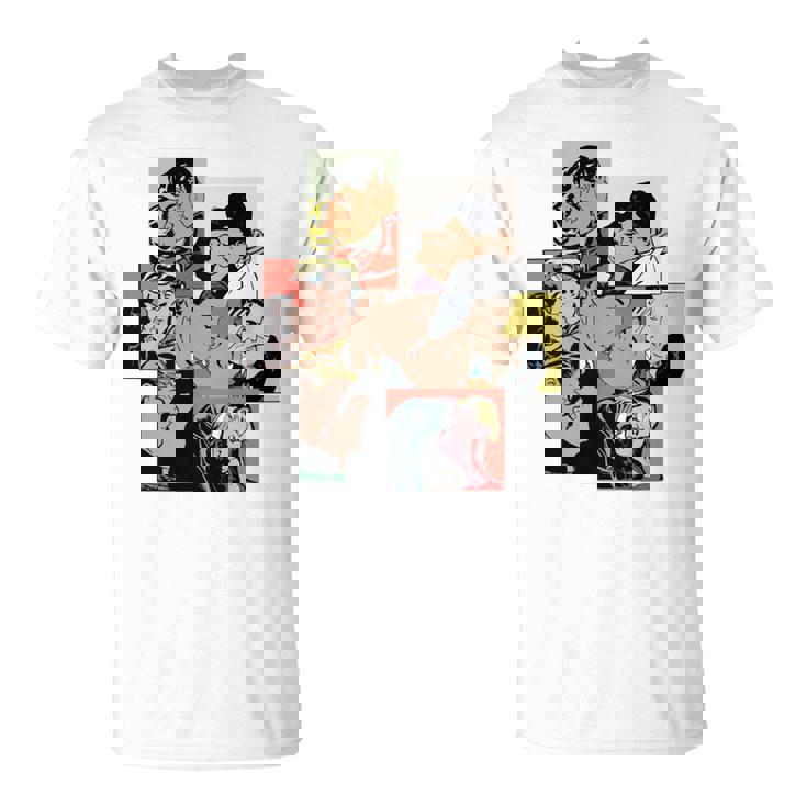 レトロコミックキス、コラージュ、ビンテージポップアートキスコミックスタイル 長袖tシャツ Tシャツ