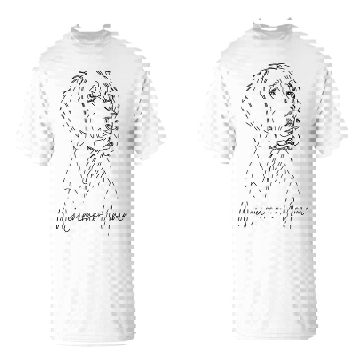 ワイマラナー ママ ワイマラナー ママ かわいい ラインアート 犬 アーティスティック Tシャツ