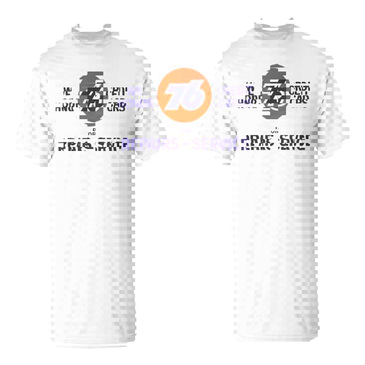 ヴィンテージ 76 ガソリンポンプ サイン レトロ ガソリン ガレージ Tシャツ