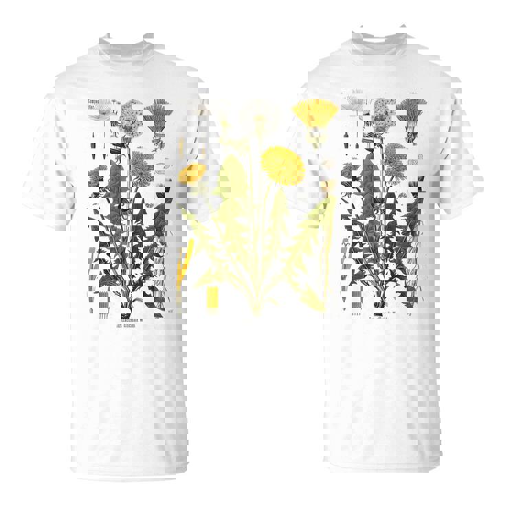 ヴィンテージ タンポポ チャート タンポポポ ボタニカル Tシャツ