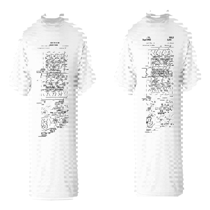 ヴィンテージエンジンブロックの青写真図–メンズカーグラフィック Tシャツ