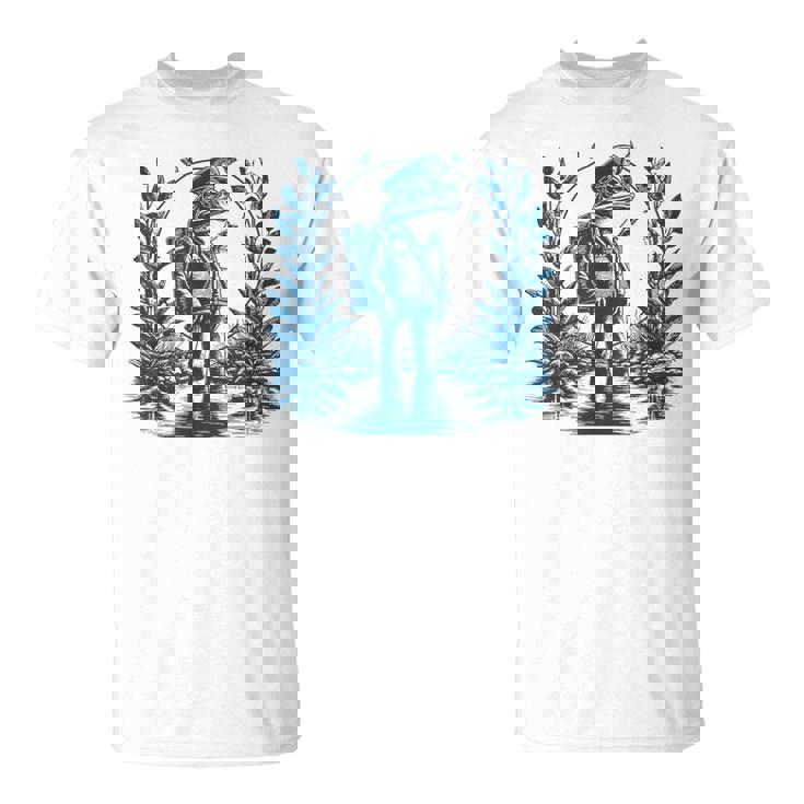 ヴィンテージスタイルの「郵便配達員カエル」 Tシャツ