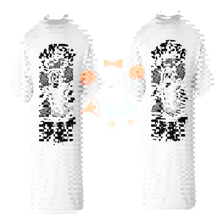 不気味なチアリーダー ゴースト ハロウィンコスチューム チアママスピリット。 Tシャツ