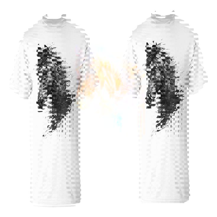 乗馬アート アニマルプリント 馬モチーフ 馬 Tシャツ