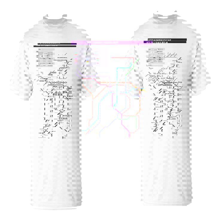 京都日本地下鉄鉄道おみやげ路線図 Tシャツ