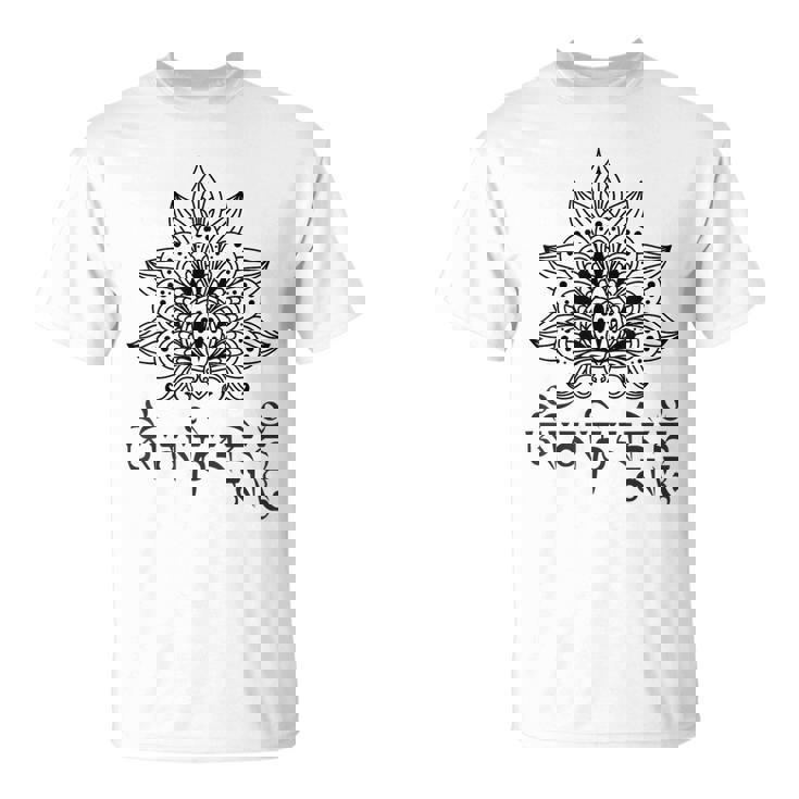 仏教 スピリチュアル オム マニ・パドメ ハム マントラと曼荼羅 Tシャツ