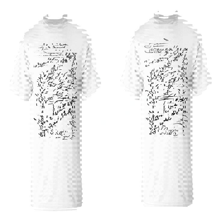 作曲家シグネチャー バッハベートーヴェン・マーラー モーツァルト・ロッシーニ Tシャツ