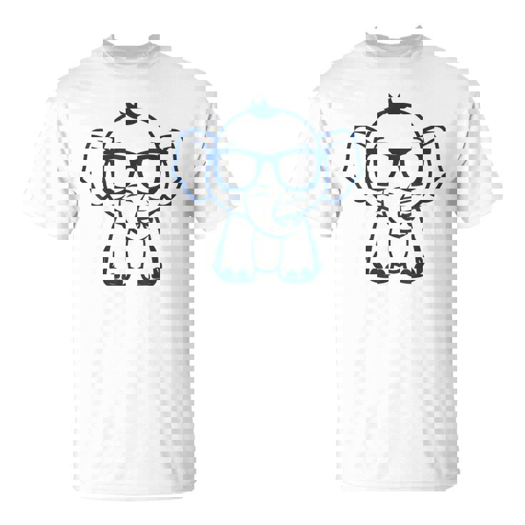 動物かわいいシンプルなサングラスをかけた小さな象の赤ちゃん Tシャツ