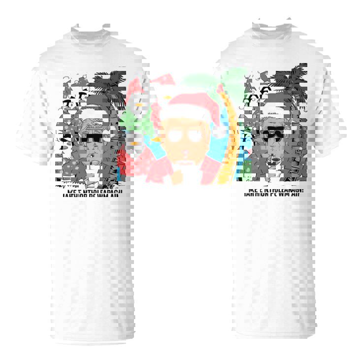 北極を再び暖かく 面白い トランプ ホットココアトロピック 長袖tシャツ Tシャツ