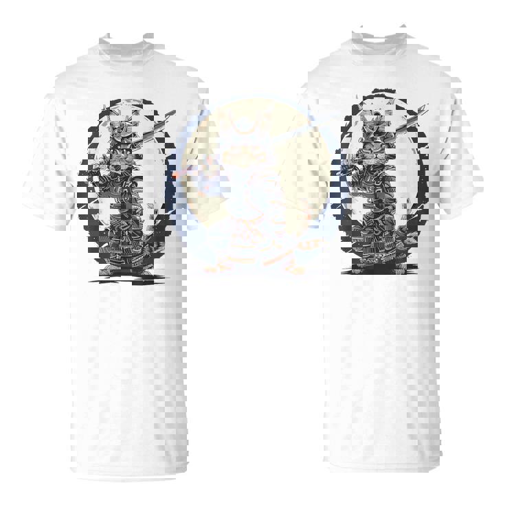 古代忍者猫 日本の子猫 刀猫 サムライキャット Tシャツ