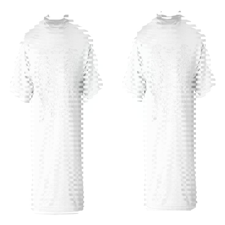 天使の翼 聖書の詩 キリスト教の美的バックプリント Tシャツ