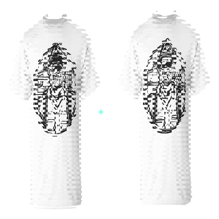 安全に働くおじさん 安全第一 作業員 Tシャツ