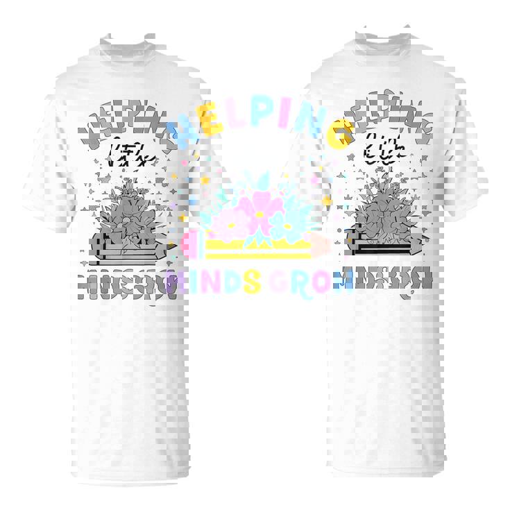 小さな心の成長を助ける ワイルドフラワー 幼稚園 先生 Tシャツ