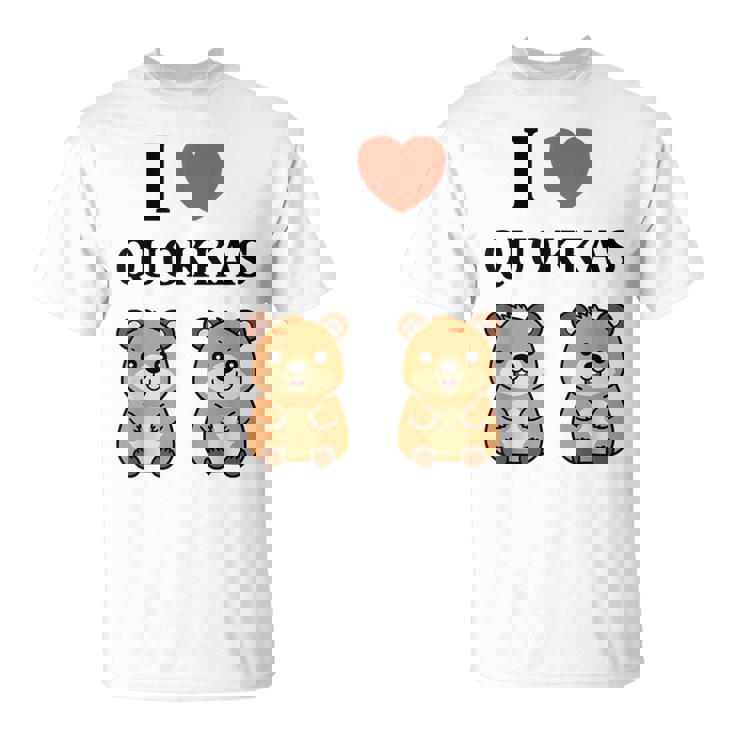 小さな赤ちゃんクオッカのユーモア動物は大好きです私はクオッカが大好きです Tシャツ