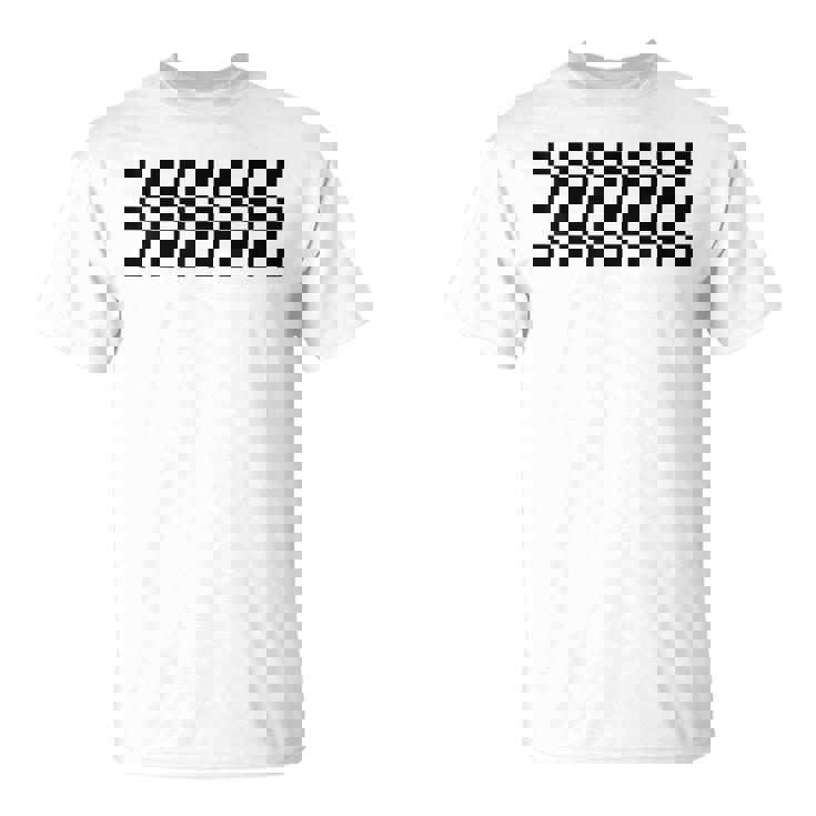 市松模様 チェッカーボード チェック カーレース フラッグパターン Tシャツ