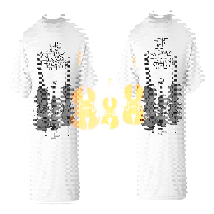 弦楽ファミリー、ヴァイオリン、チェロ、コントラバスミュージシャン面白い Tシャツ