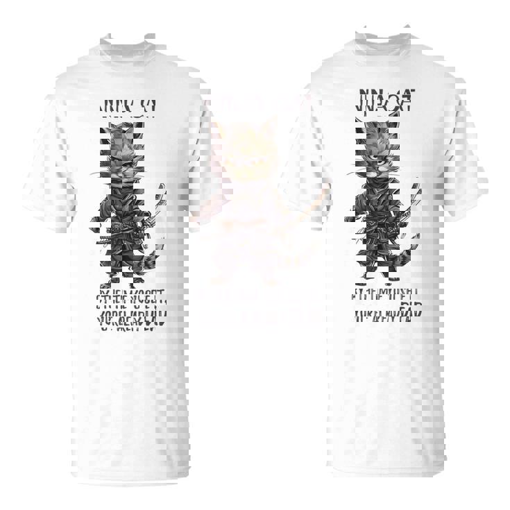 忍者猫、日本のサムライ カワイイ猫タトゥー 面白い Tシャツ