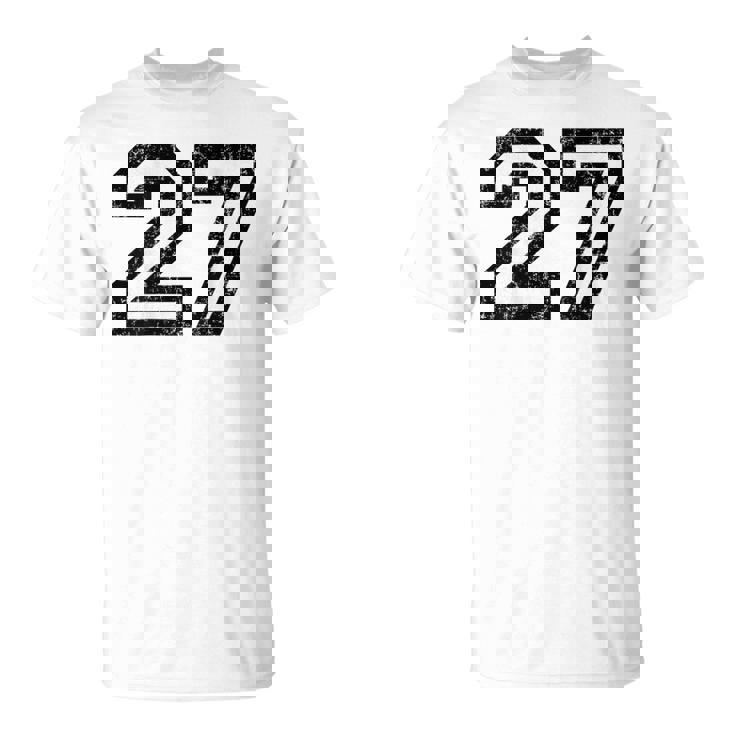 数字 27 ヴィンテージ ブラックホワイト Tシャツ