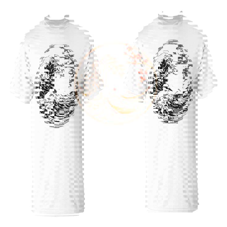 日本 神奈川 波 津波 浮世絵 日本美術 Tシャツ