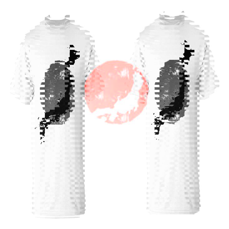 日本 赤 太陽 日本 列島 地図 かっこいい 国旗 スタイル Tシャツ