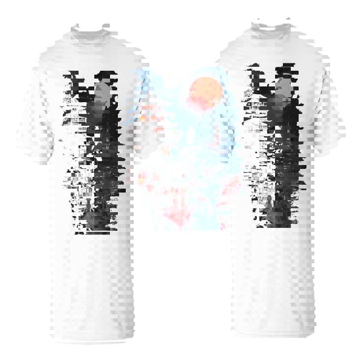 日本の忍者バックプリント。 Tシャツ