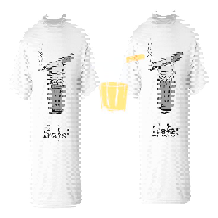 朝食タバコとウイスキー、面白いtシャツギフト。 Tシャツ