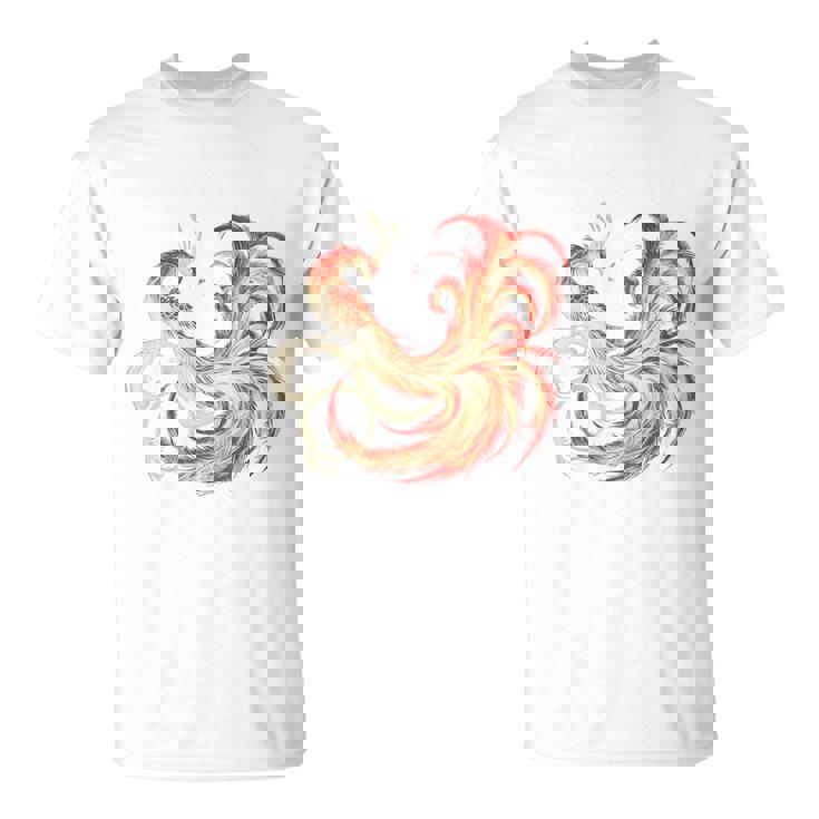 朱雀 不死鳥 火の鳥 フェニックス 漢字 イラスト バックプリント Tシャツ