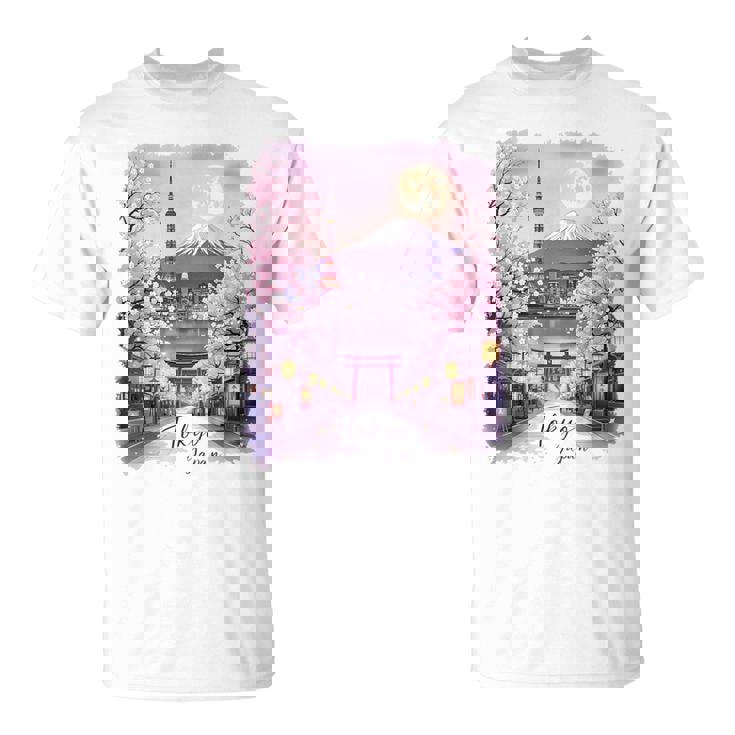 東京 日本 桜 夜景 お土産 Tシャツ