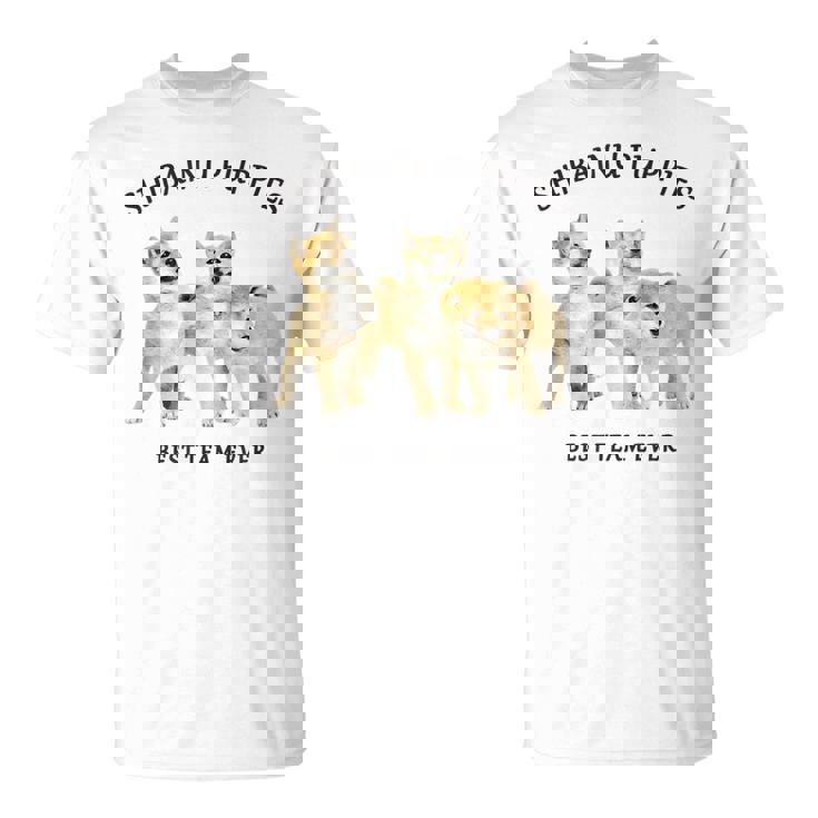 柴犬 しばいぬ 子柴 柴犬子犬 チーム いぬ プリント 写真 水彩 おしゃれ かわいい 犬飼い 犬好き Tシャツ