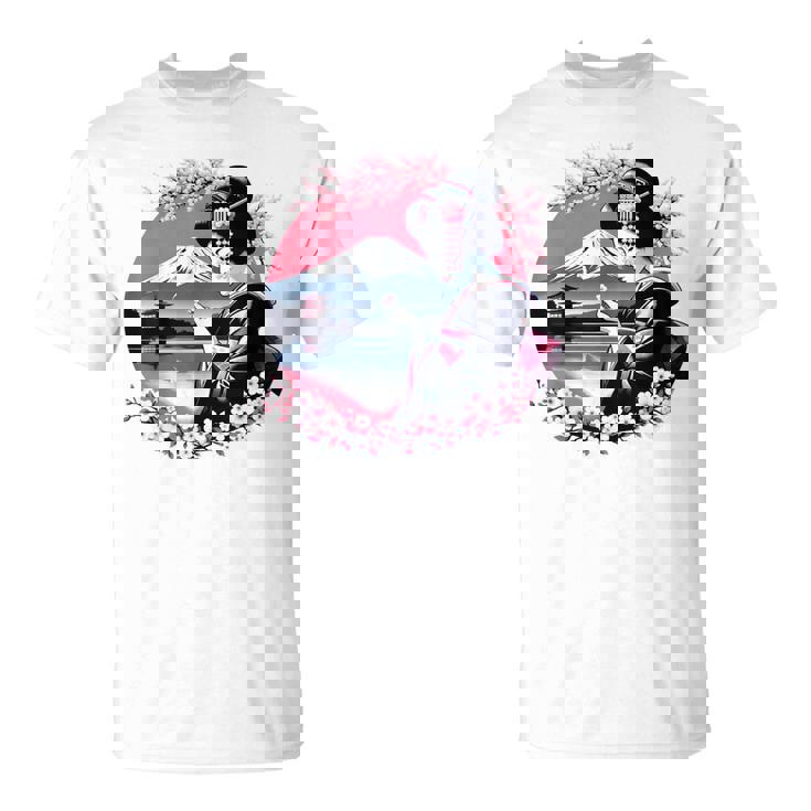 桜 さくら 芸者 富士山 日本のグラフィック Tシャツ