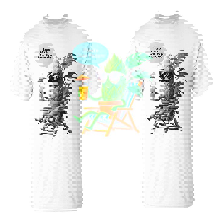 植物より人間 長袖tシャツ Tシャツ